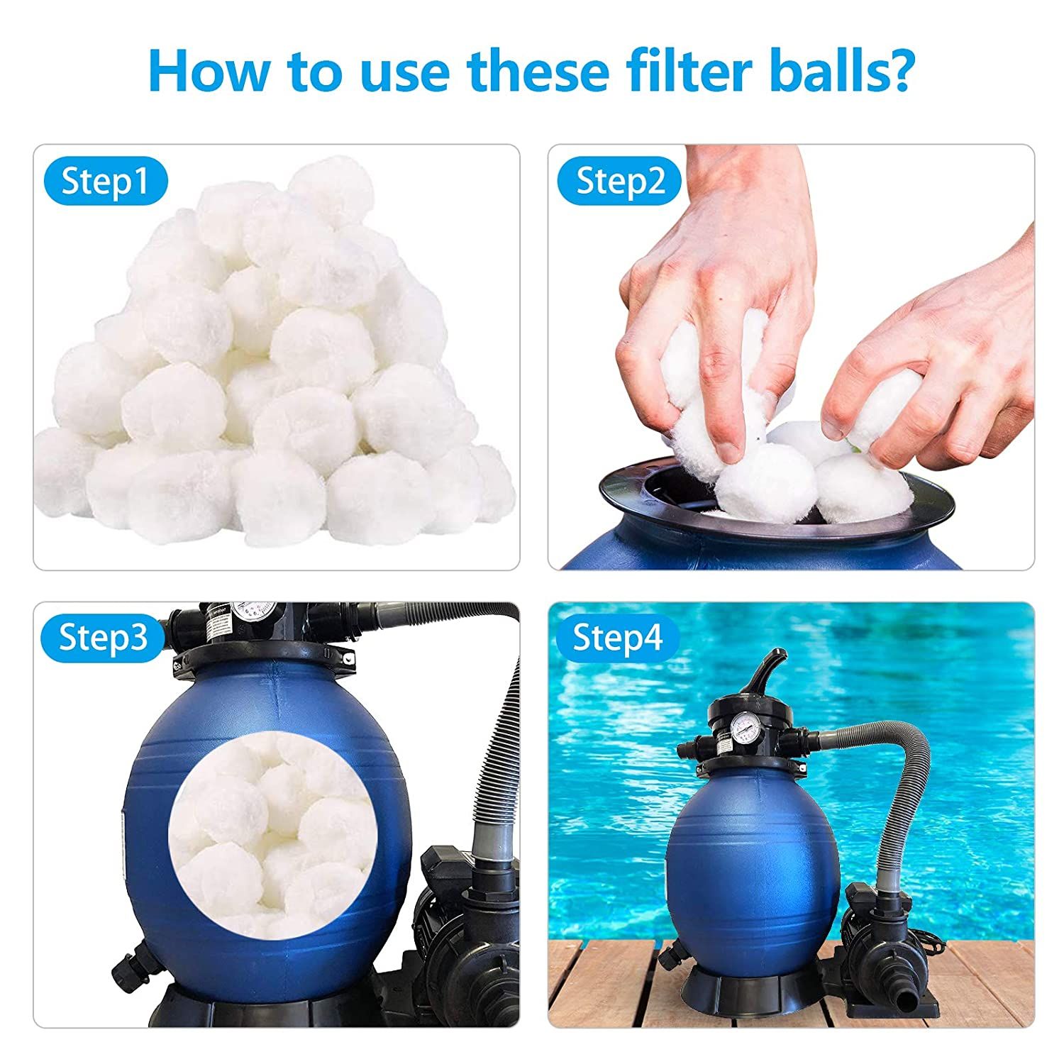 3 Micron High Filtration Precision Good Elasticity Filter Balls Fiber Media for Swimming Pool