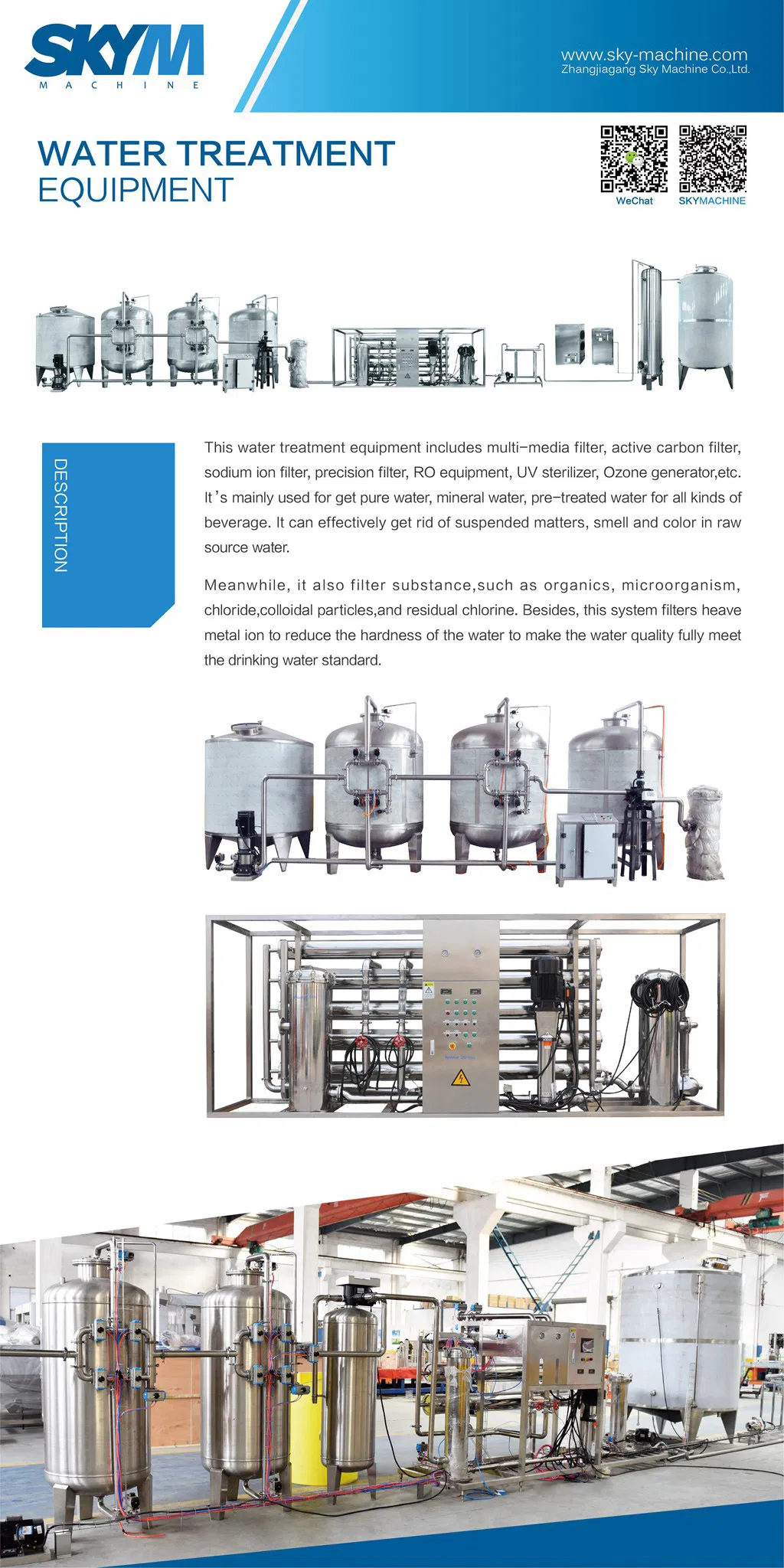 5000liter Industrial Water Treatment Equipment Reverse Osmosis System Water Production Plant