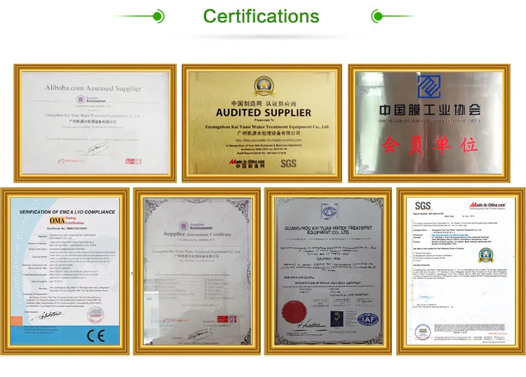 6000L/Hour RO Water Treatment Equipment of Membrane Water Filters for Desalination