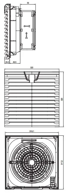 Cabinet Ventilation Filter Fan Ntl-Ffl, Ntl-FL323*323mm