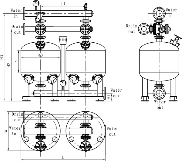 Chemical Plant Side Water Filtration Sand Filter