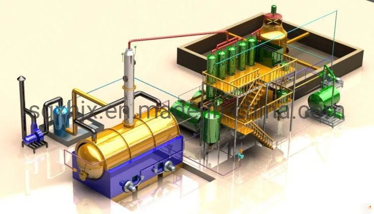 Continuously Crude Oil Refinery Distillation Plant 10tpd