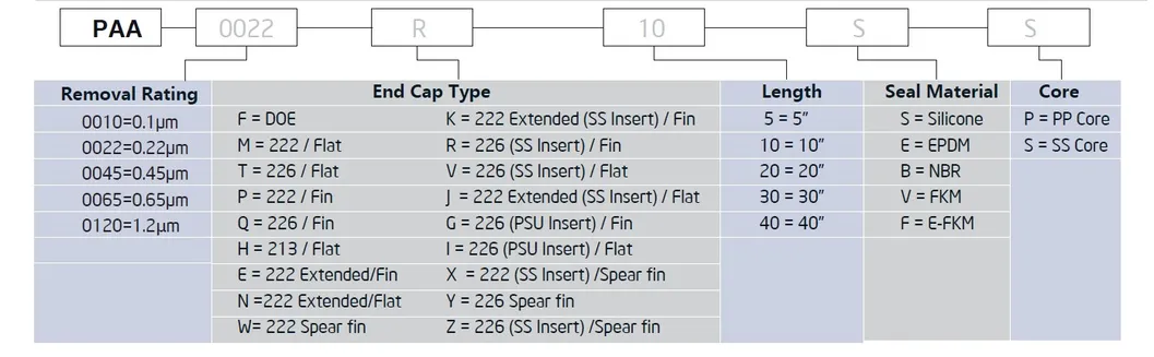 Darlly 0.22 Micron Sterilizing Grade Pes Membrane Micro Pleated Water Cartridge Filters Prior to Bottling
