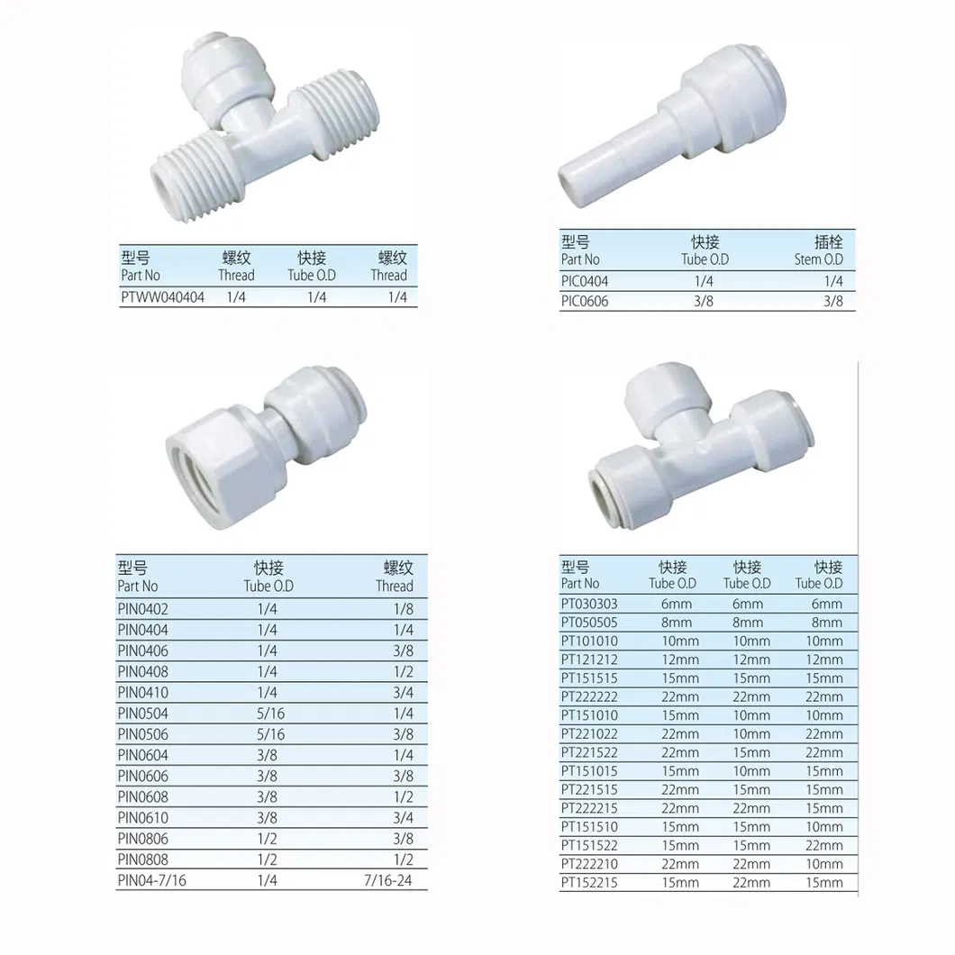 Elbow Stem Plastic Water Quick Fitting for RO Filter