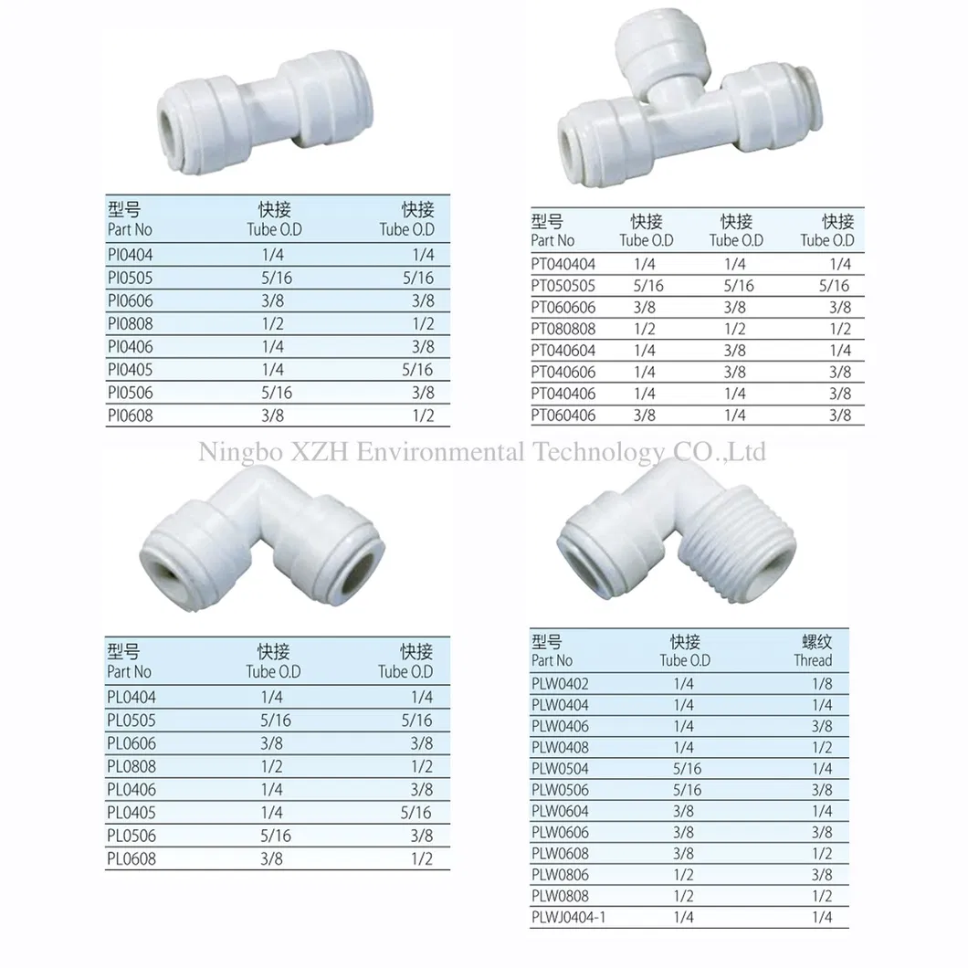 Elbow Stem Plastic Water Quick Fitting for RO Filter