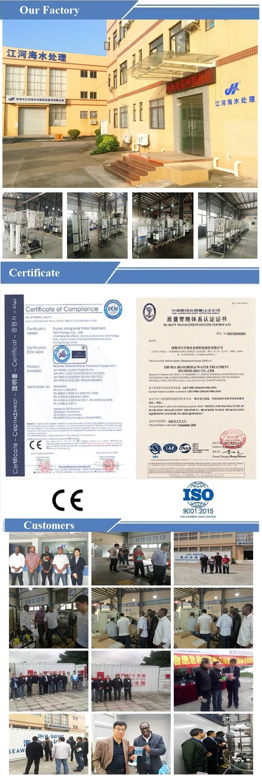 Jhh Reverse Osmosis Pure Water Desalination Machine