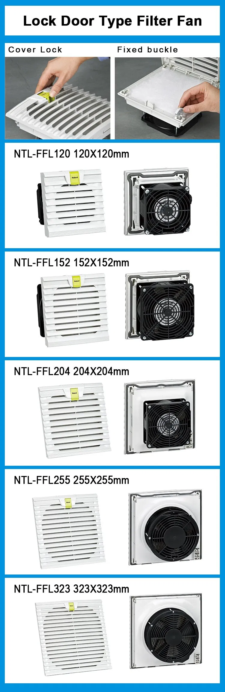 Natural Ntl-Ffl204 Distribution Cabinet Fan Filter Ventilation Fan Dust Filter