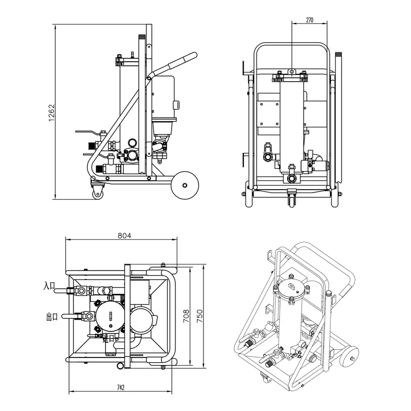 Viking Design High Precision Hydraulic Oil Filter Trolley