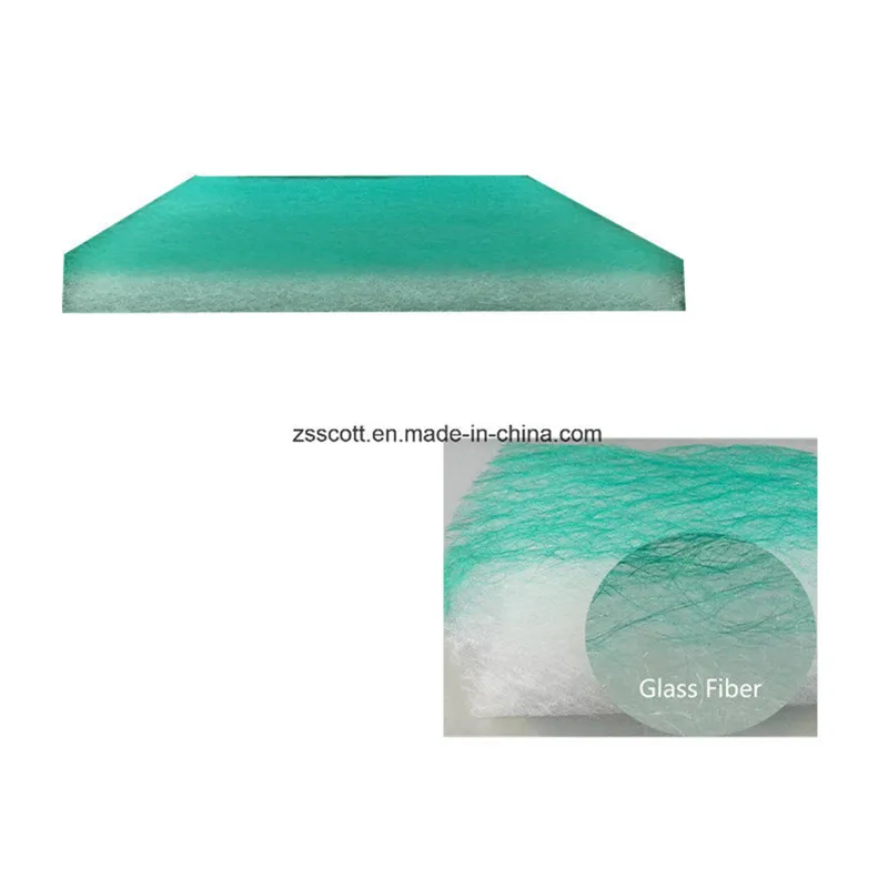 White and Green Fiberglass Paint Stop Filter Media
